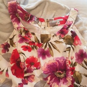 Floral full skirt tie waist dress (size 12)